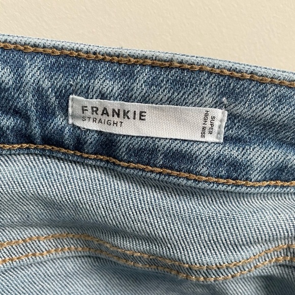 Dear John Denim Frankie Straight Leg Crop Super High Rise Distressed Jeans - Picture 8 of 9